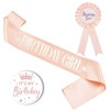 Birthday party BIRTHDAY GIRL Girls Makou Iron Breast Ribbon Set Rose Gold Badge Ritual Tape