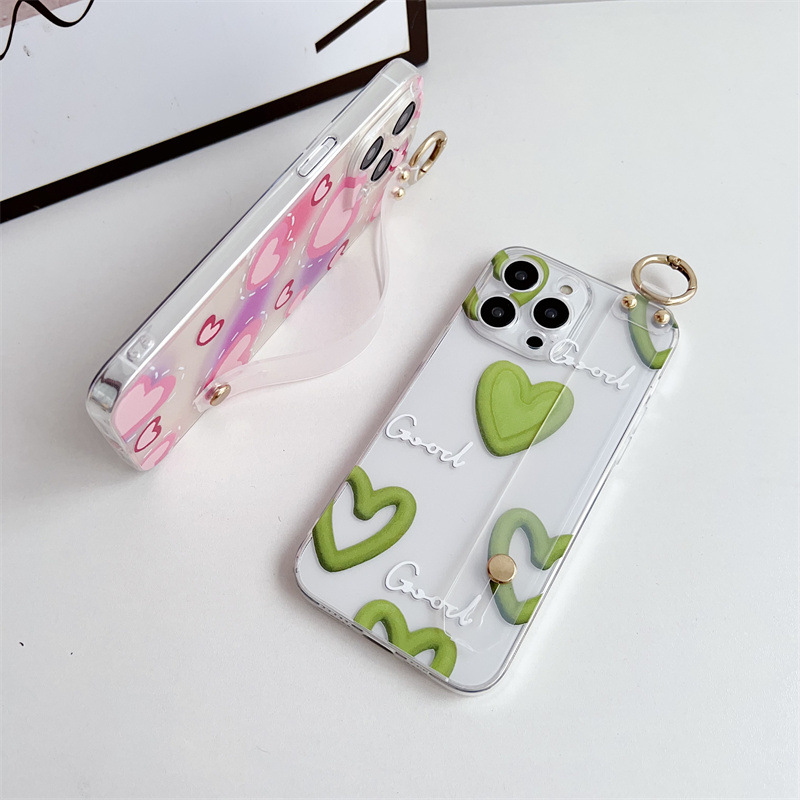 适用vivo Y51S腕带手机壳创意彩色爱心Y76/V11pro/Y02/Y30软套v17
