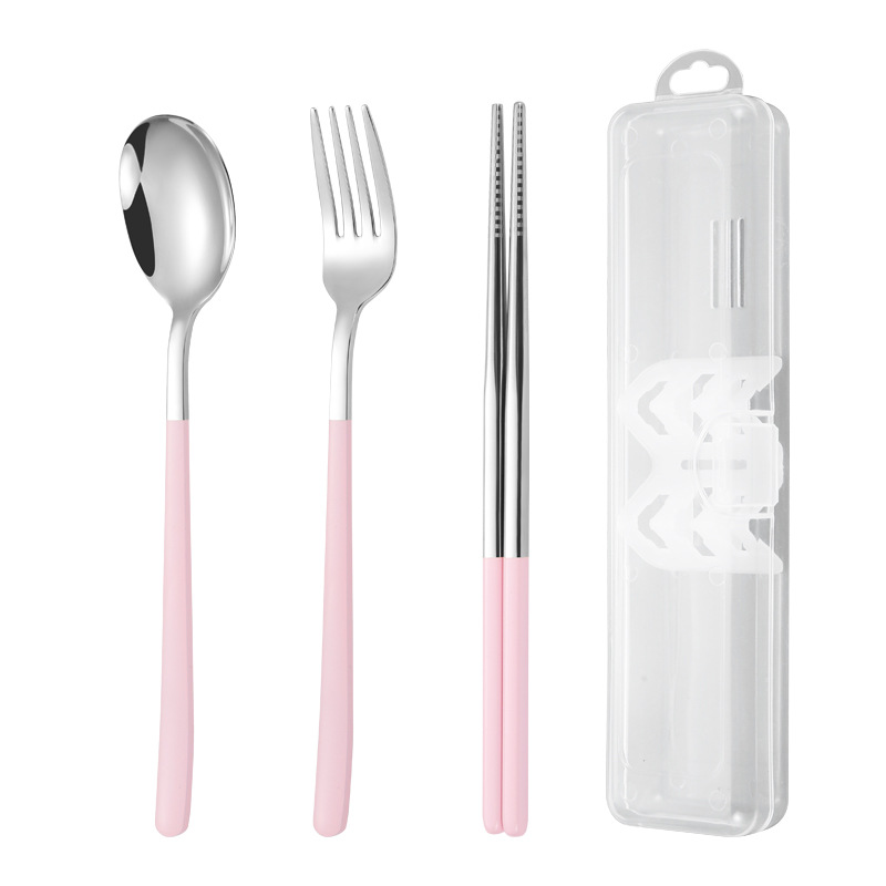 바비 파우더 스푼 포크 젓가락 3 종 세트