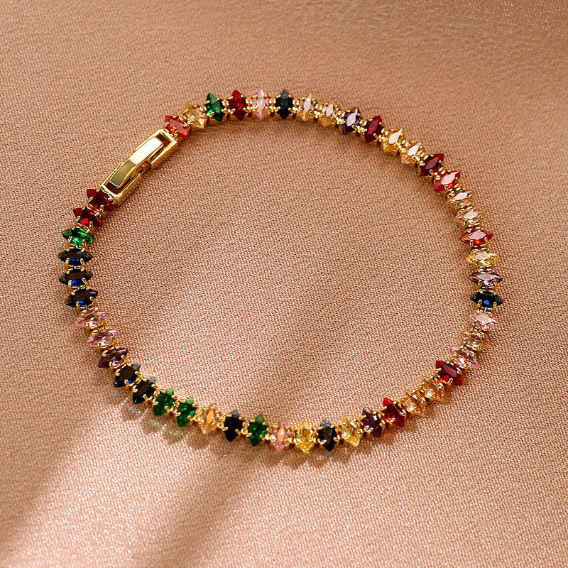 Korean-Style Hot-Selling Full Diamond Marquise Zircon Tennis Bracelet, Light Luxury Niche High-End Fashion Women's Friendship Jewelry Wholesale Korean-Style Hot-Selling Full Diamond Marquise Zircon Tennis Bracelet, Light Luxury Niche High-End Fashion Women's Friendship Jewelry Wholesale
