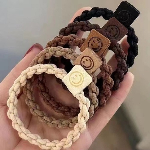 Wholesale price retail Korean new twist braid headband hair band high-end hair accessories high ponytail leather set rubber band for women