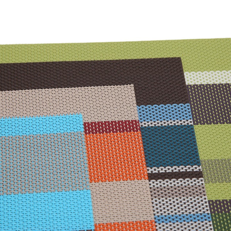 Estilo nórdico a rayas de PVC placemat Teslin estera de mesa posavasos estera de la placa lavable aislamiento térmico antideslizante estera al por mayor