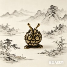 跨境小毛球镀铜摆件仿古玩古铜器茶宠桌宠车宠送礼工艺品收藏摆