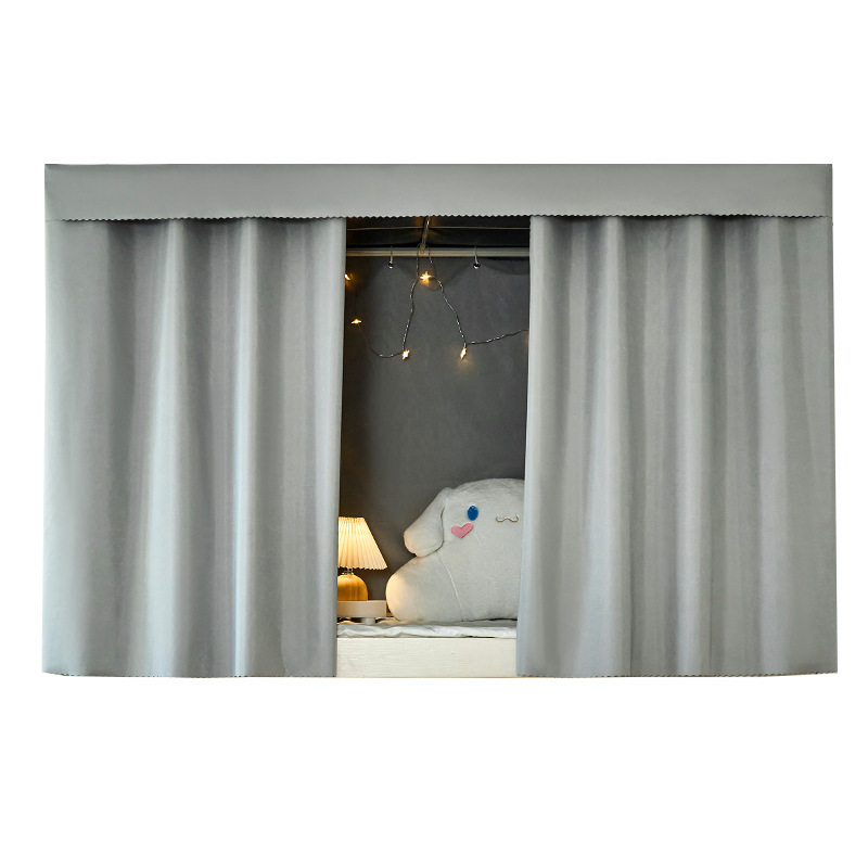 Color sólido cortina de cama simple universidad física gruesa fuerte sombreado dormitorio dormitorio masculino cama inferior cortina de color simple