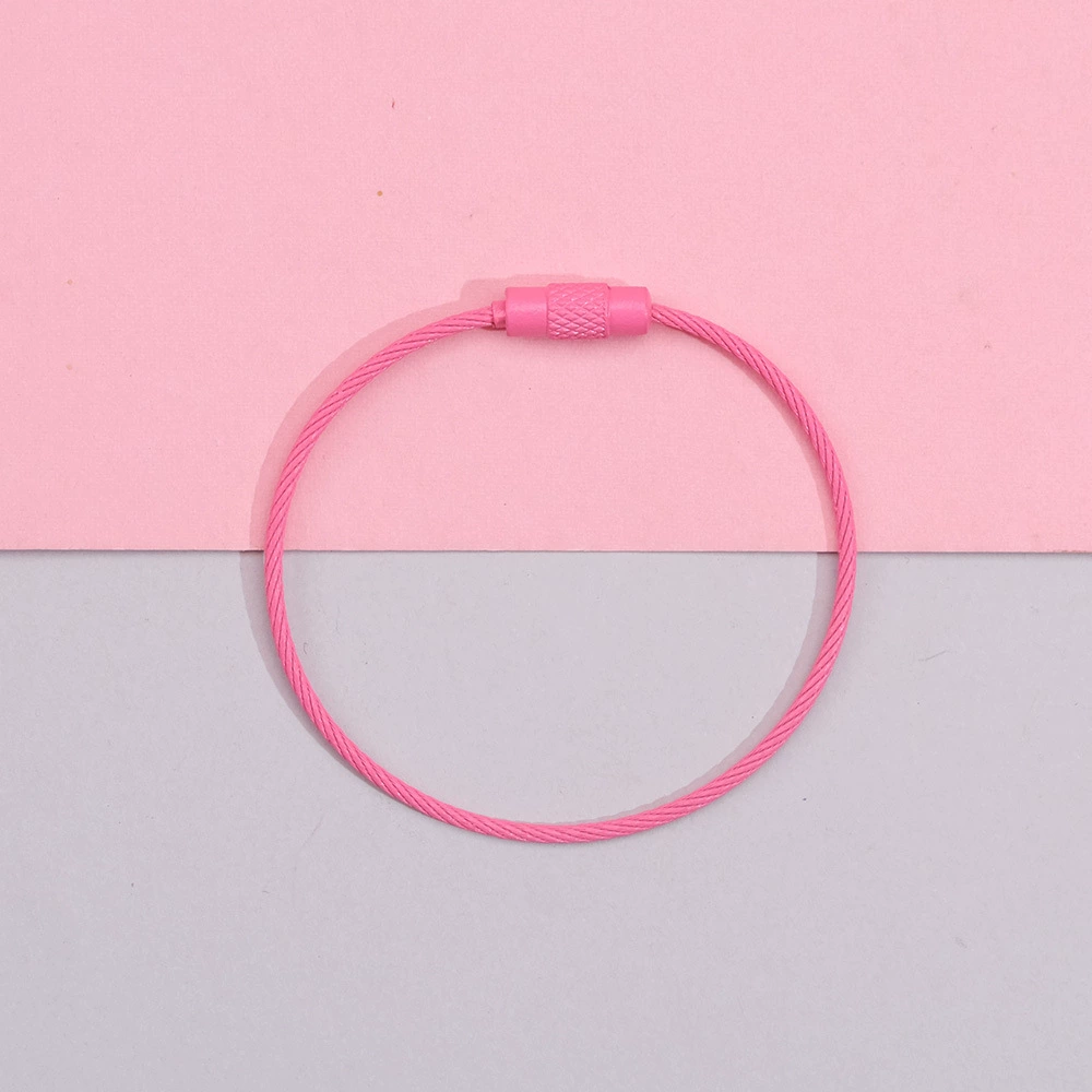 Steel Wire Key Ring Cable, Stainless Steel Keychain Loop, Multi-Color DIY Accessory