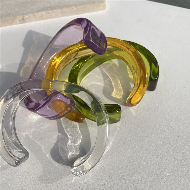 Bangle Classification 1 Piece Quantity Simple Style Solid Color Arylic Bangles Wholesale