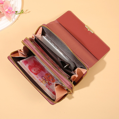 【Original Manufacturer】Lady bag wallet for women, Korean style, large capacity single shoulder crossbody bag, long money and phone bag