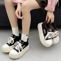 厚底松糕鞋女板鞋2025年秋季新款轻便增高小白鞋小个子系带休闲鞋