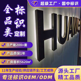 外贸跨境品牌广告标识金属led背发光字招牌知名企业logo定制