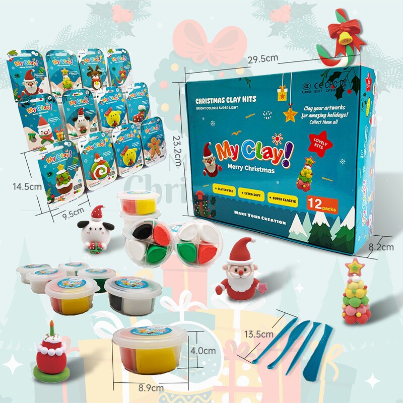 Mika Customized Cross-Border Gifts Ultra-Light Clay Christmas Series 12-Pack Low-Boron Safe Children's Handmade Educational Toys Mika Customized Cross-Border Gifts Ultra-Light Clay Christmas Series 12-Pack Low-Boron Safe Children's Handmade Educational Toys