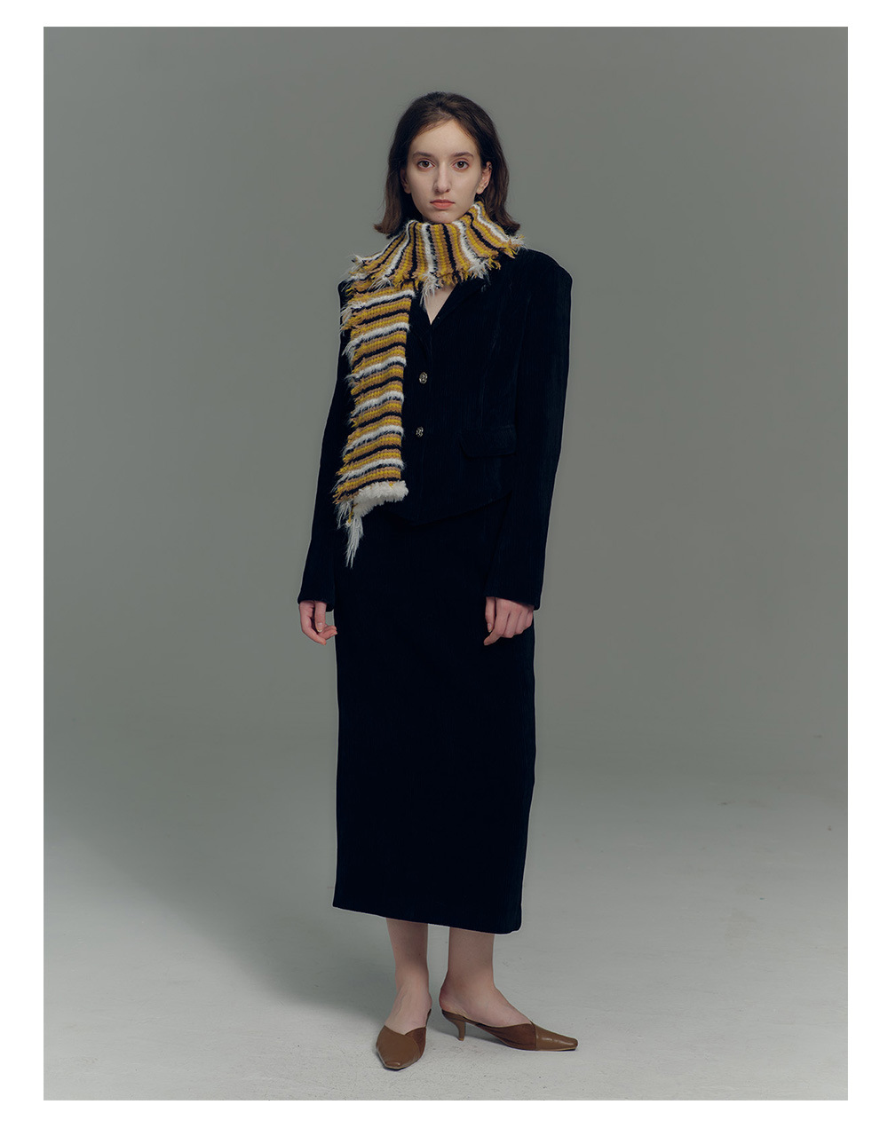 Damen Strickschal Im Vintage Look Gestreifter Wollschal Für Winter_voghion.com