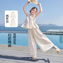 童装女童波西米亚度假风套装2026夏季新款洋气优雅甜美儿童两件套