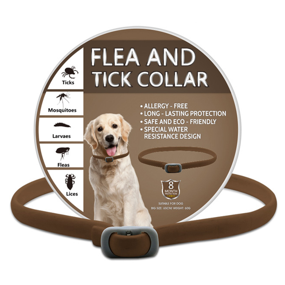 강아지용 커피색 혼합 소재 목걸이