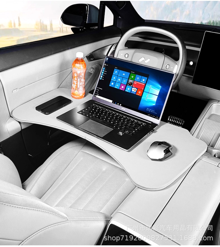 Car Small Table, Front and Rear Suspended Square Table, 360-Degree Rotating Car Interior, Main and Passenger Multi-Functional Office