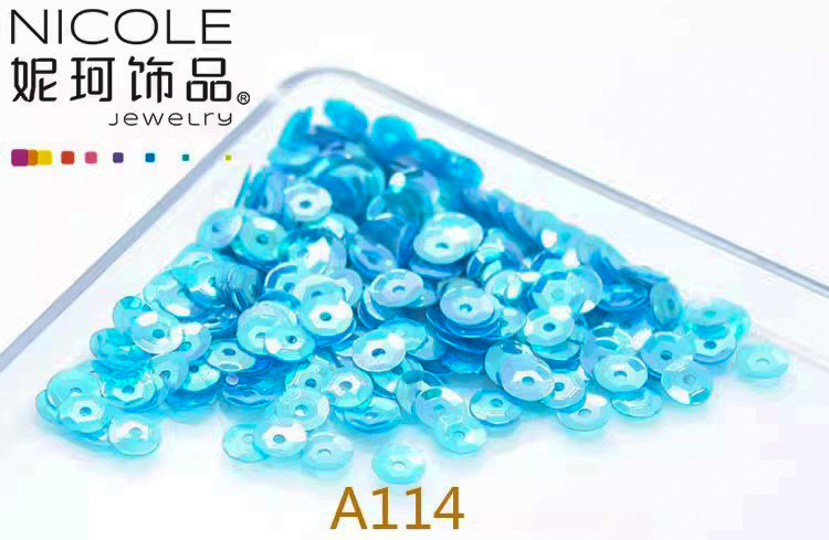 Austria importó lentejuelas 4mm cóncavo bordado francés Glitter Ropa Accesorios 10g Pack