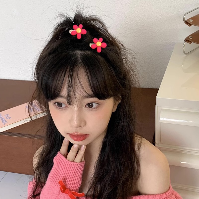Horquilla de dopamina rosa para niña, bonito clip bb, accesorios para el cabello para niños, clip lateral y2k