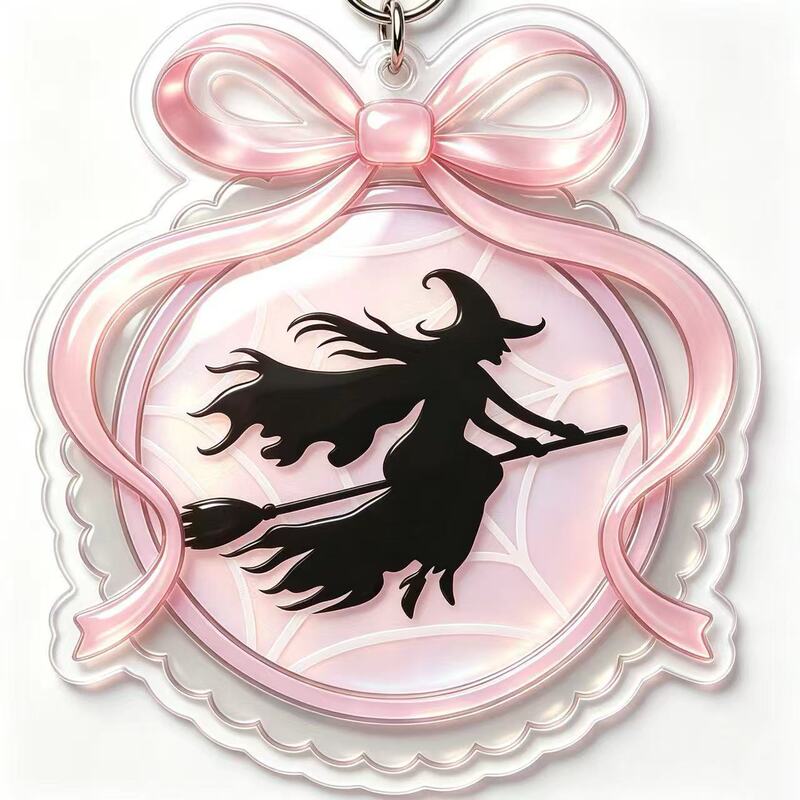 Halloween Pink Girly Style Acrylic Keychain Pumpkin Witch Ghost Skeleton Black Cat Holiday Gift Halloween Pink Girly Style Acrylic Keychain Pumpkin Witch Ghost Skeleton Black Cat Holiday Gift