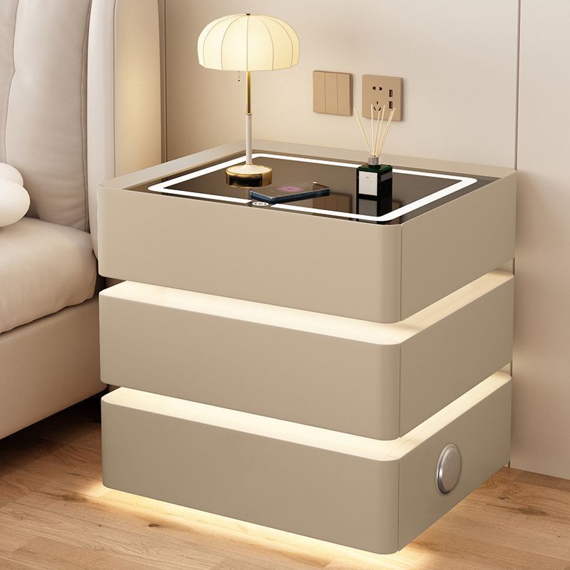 Mesita de noche inteligente, lámpara con sensor moderna y sencilla, luz de dormitorio de lujo, multifuncional, con carga inalámbrica, bluetooth, mesita de noche inteligente
