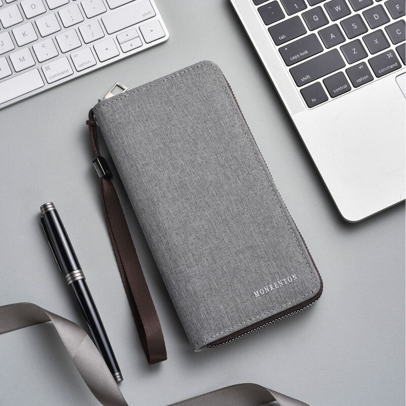 New Men's Wallet with Long Zipper, Canvas, Large Capacity, Multiple Card Slots, Business Commuter Clutch Wallet for Teenagers New Men's Wallet with Long Zipper, Canvas, Large Capacity, Multiple Card Slots, Business Commuter Clutch Wallet for Teenagers