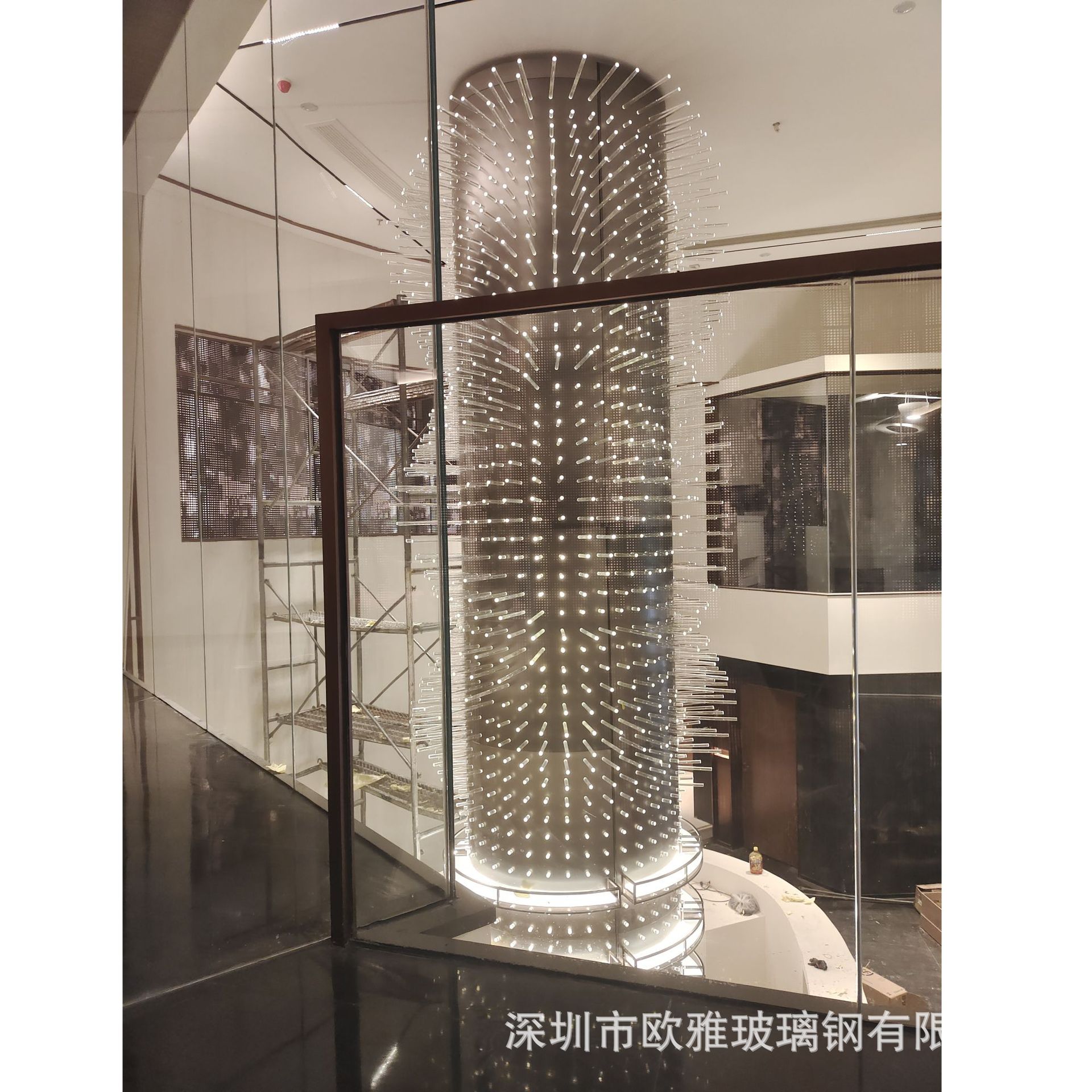 不锈钢仿铜景观灯柱 6米8米室内户外酒店园林立柱发光不锈钢柱子