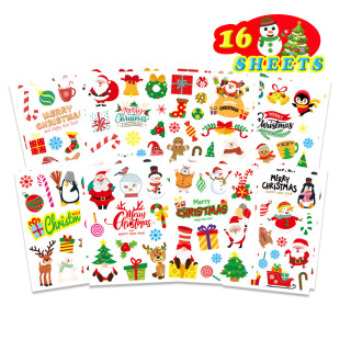 XH054 cross-border children Christmas DIY Santa Claus snowman puzzle hand account cartoon sticker