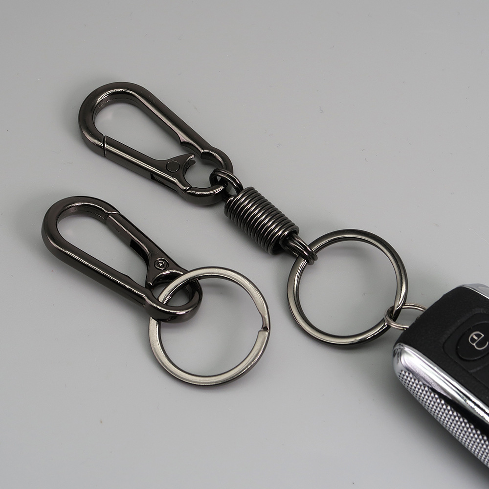 Manufacturer Wholesale Zinc Alloy Key Chain Accessories Ring Car Motorcycle Key Spring Carabiner Men's Waist Hanging