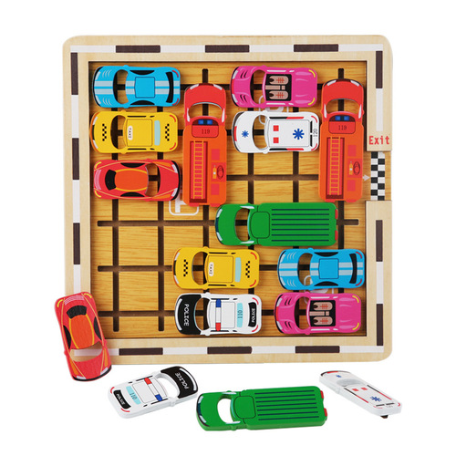 Car Huarong Dao Children's Mathematical Logic Thinking Training Toy Development for Big Class, Enhances Intelligence, Brain Teaser, Move Cars Out of the Warehouse