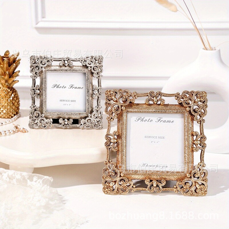1PC modern creative decoration classical window pattern square photo frame gold and silver two colors for home decoration 1PC modern creative decoration classical window pattern square photo frame gold and silver two colors for home decoration