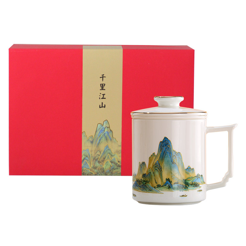 Taza de porcelana de hueso taza de separación de té taza de cerámica taza de porcelana con filtración taza de regalo taza de regalo logotipo personalizado