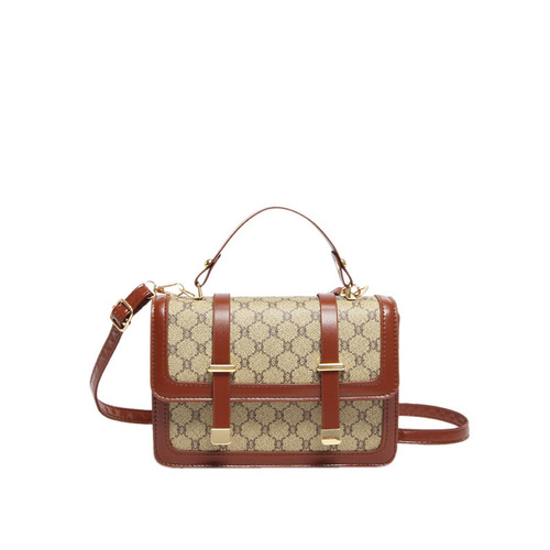 Retro Print Shoulder Bag, Personal Style, Simple Crossbody Bag, Trendy Fashion, Small Square Handbag