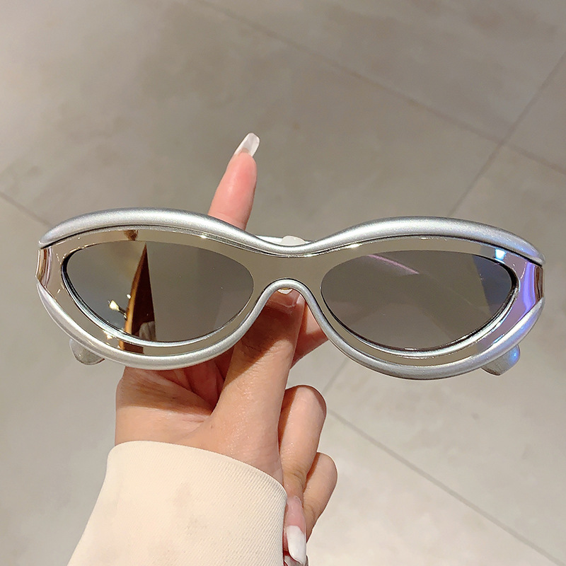 Lunettes de soleil œil de chat Y2K de mode rétro européenne et américaine, nouvelles lunettes de soleil de sport de plein air, de photographie de rue, fines et antireflets_voghion.com