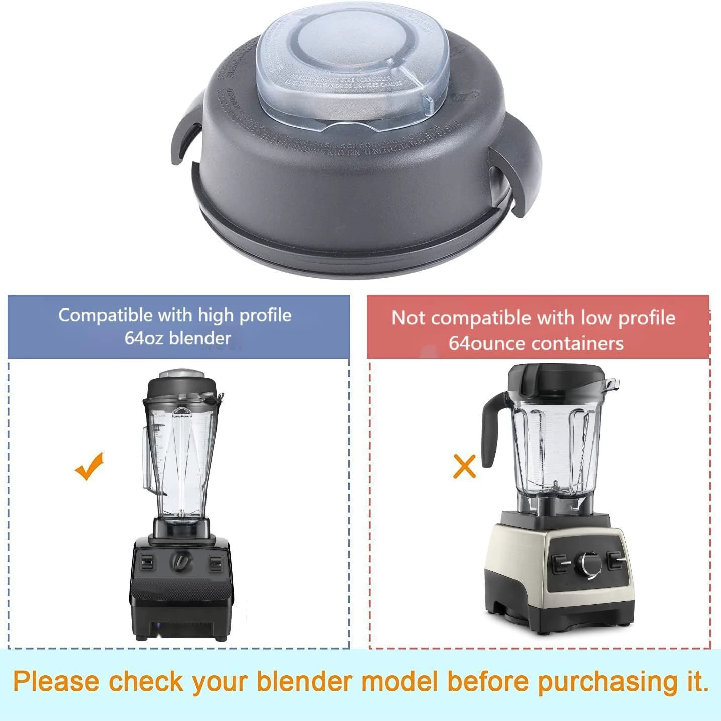Замена крышки набор аксессуаров для миксера Vitamix 64, совместимая с Vitamix 5200/5000