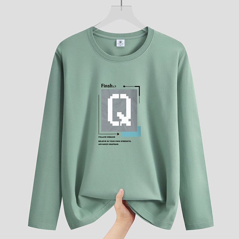 200g 100% pure cotton long-sleeve men's t-shirt, spring and autumn men's all-cotton base shirt, top, sweatshirt, men's clothing 200g 100% pure cotton long-sleeve men's t-shirt, spring and autumn men's all-cotton base shirt, top, sweatshirt, men's clothing