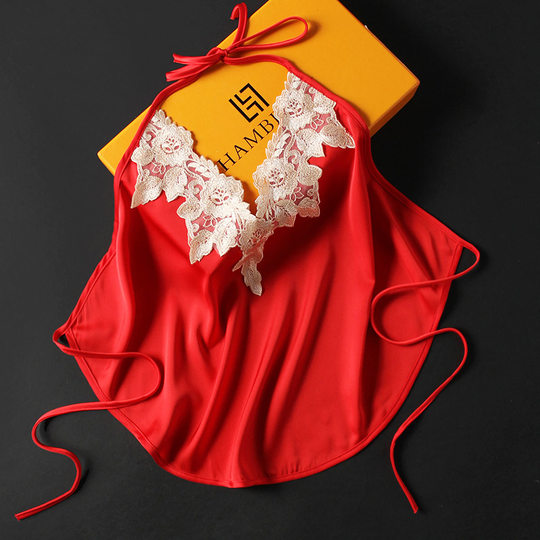 Adult Women's Belly Protecting Belly Belly plus size Sleepwear Antique Adult Lace Collar Women's Ice Silk Underwear