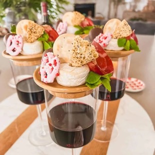 Wine Glass Charcuterie Topper �Ʊ���ʳ�� ľ�|�t�Ʊ��b��|