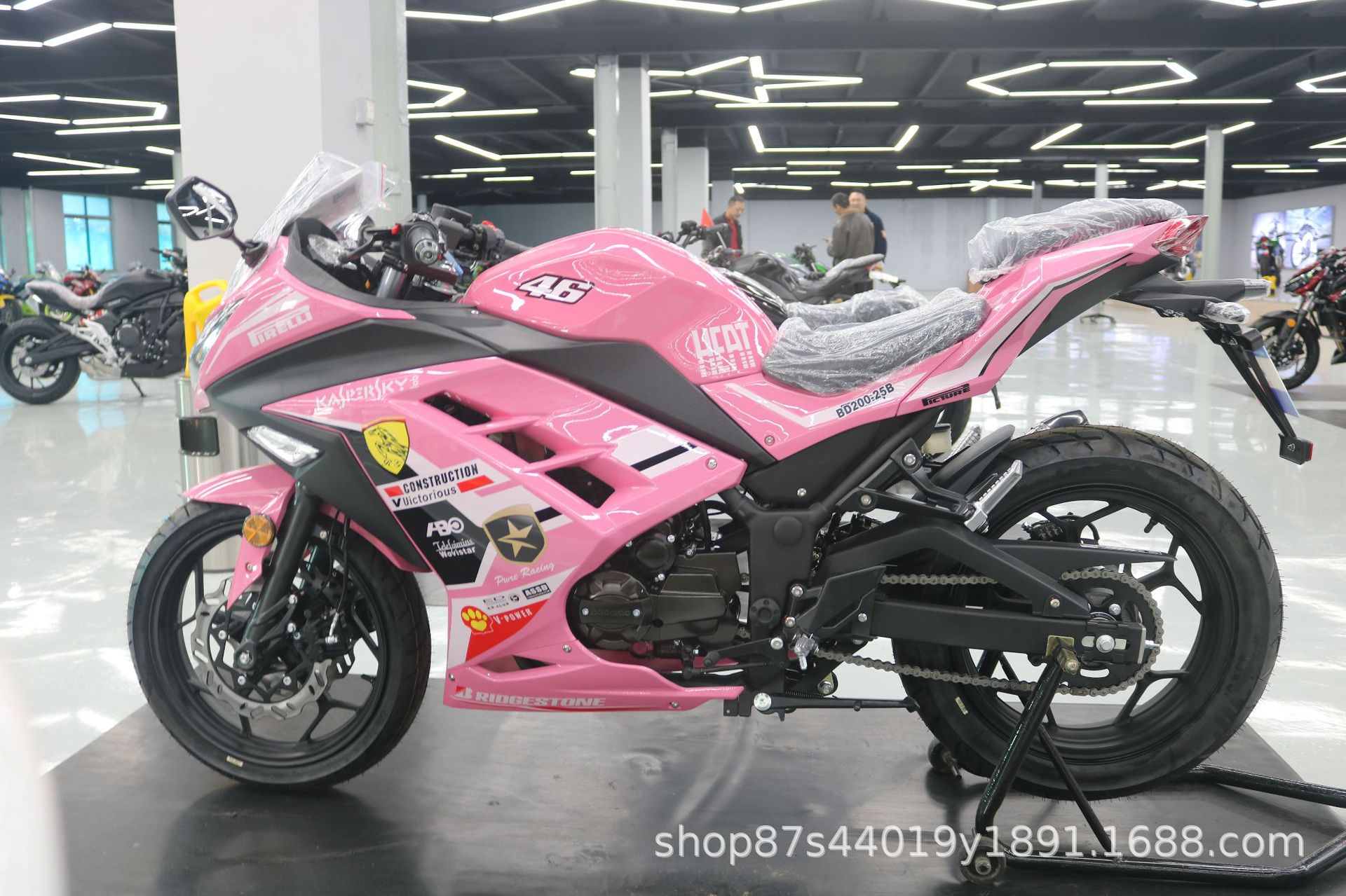 License-able motorcycle Kawasaki Ninja, twin-cylinder racing replica, Horizon sportbike, adult gasoline-powered sportbike, complete vehicle