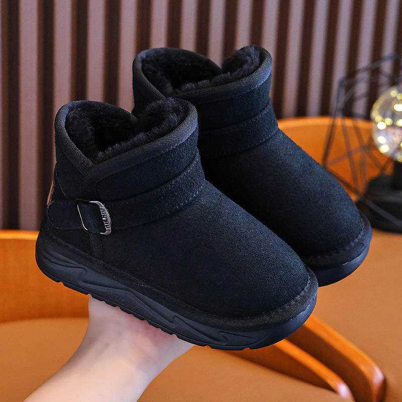 Botas de nieve para niños 2024 nuevas botas de invierno para niñas botas de invierno otoño y invierno de lana para niños zapatos de algodón de nieve zapatos de bebé