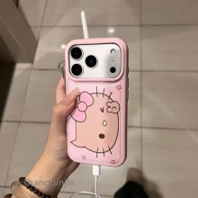 比耶黑皮kt猫苹果17ProMax手机壳iPhone16软壳15皮纹磨砂13潮流14