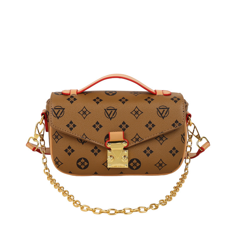 Bolso de textura transfronteriza 2025 verano nuevo bolso femenino retro color contraste bolso de hombro cadena de moda bolso de mensajero marea