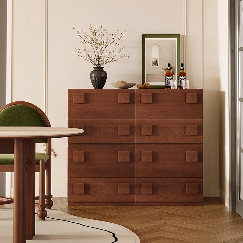 DASIMA estilo francés retro estilo antiguo sala de estar contra la pared armario de madera maciza armario de comedor pequeño armario de almacenamiento armario de puerta de tarjeta