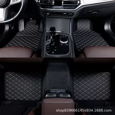 Car Floor Mats Leather Leather Silent Comfortable Environmentally Friendly Leather Carpet Universal Car Floor Mats Solid Color Wear-Resistant and Non-Slip (Universal Foot Pad) - universal-floor-mats-black-rice-noodles