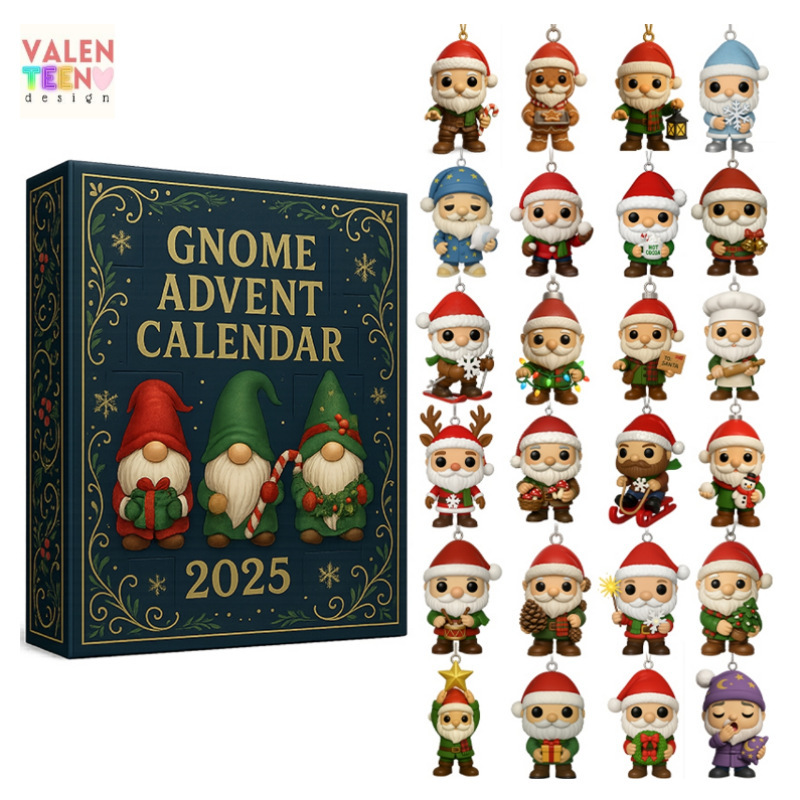 Gnome Advent Calendar圣诞节降临倒计时盲盒圣诞装饰亚克力挂件|undefined