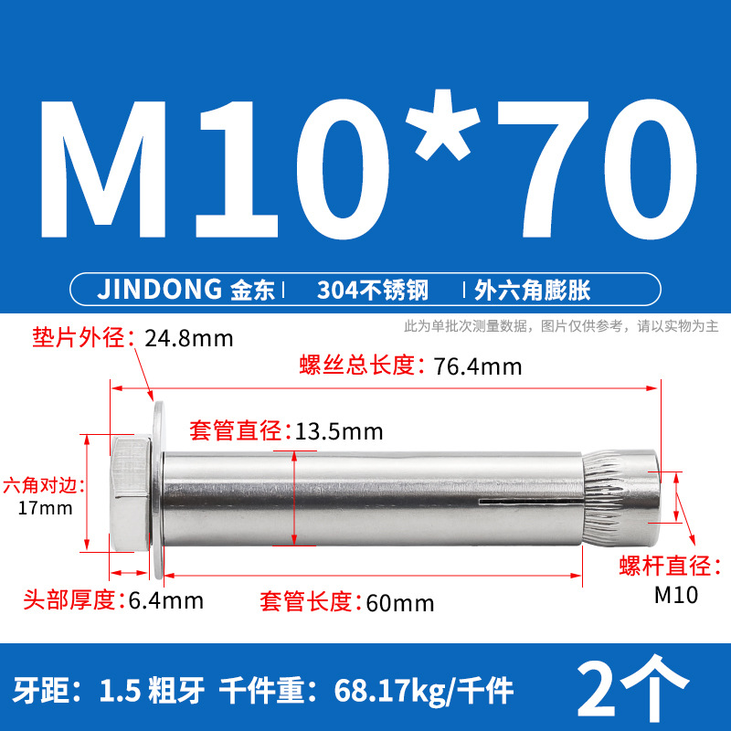 Анкерный болт All Directions M10*70 шестигранный
