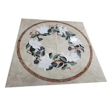 佛山水刀地拼花陶瓷岩板大理石别墅客厅玄关酒店大堂过道地拼花砖