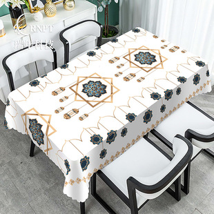 Factory direct home national style tablecloth rectangular printed coffee table table cloth waterproof and oil-proof PVC tablecloth