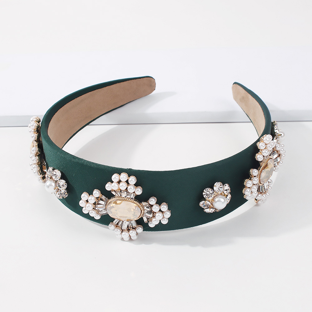 Baroque Fashion Retro Broad-brimmed Pearl Headband display picture 9