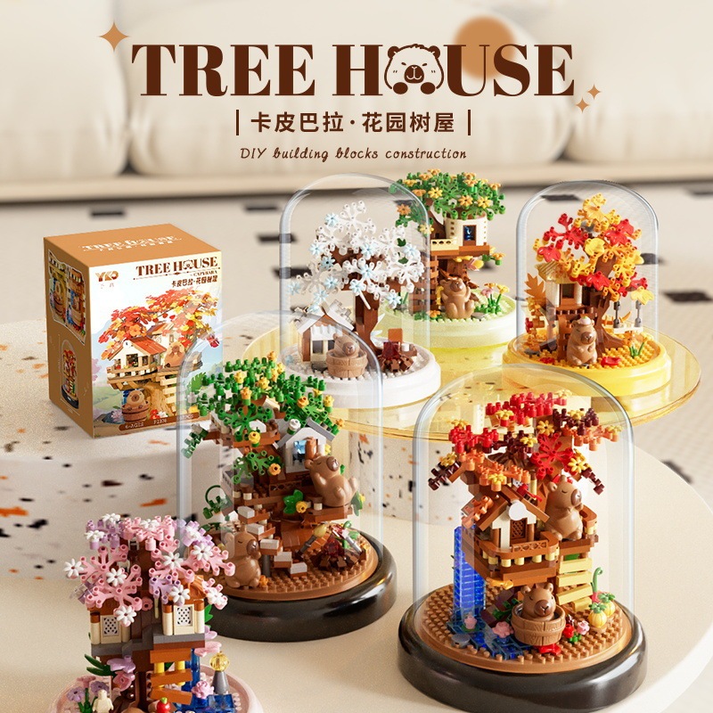 【Wholesale Dropshipping】Capybara Garden Four Seasons Treehouse Building Blocks Children's Educational Ornaments Gifts Cross-Border Capybara 【Wholesale Dropshipping】Capybara Garden Four Seasons Treehouse Building Blocks Children's Educational Ornaments Gifts Cross-Border Capybara