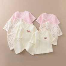 分和尚服偏衫爬服连体服蝴蝶衣纯棉婴幼儿出口日本保暖提花加厚A