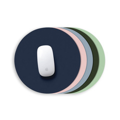 Advertising mouse pad solid color anti-slip computer office desk pad gaming round leather mouse pad custom logo printing