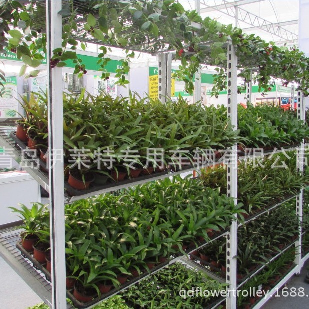 厂家直销方便实用盆栽拉板网花车，可移动台车，可调节角度花卉车